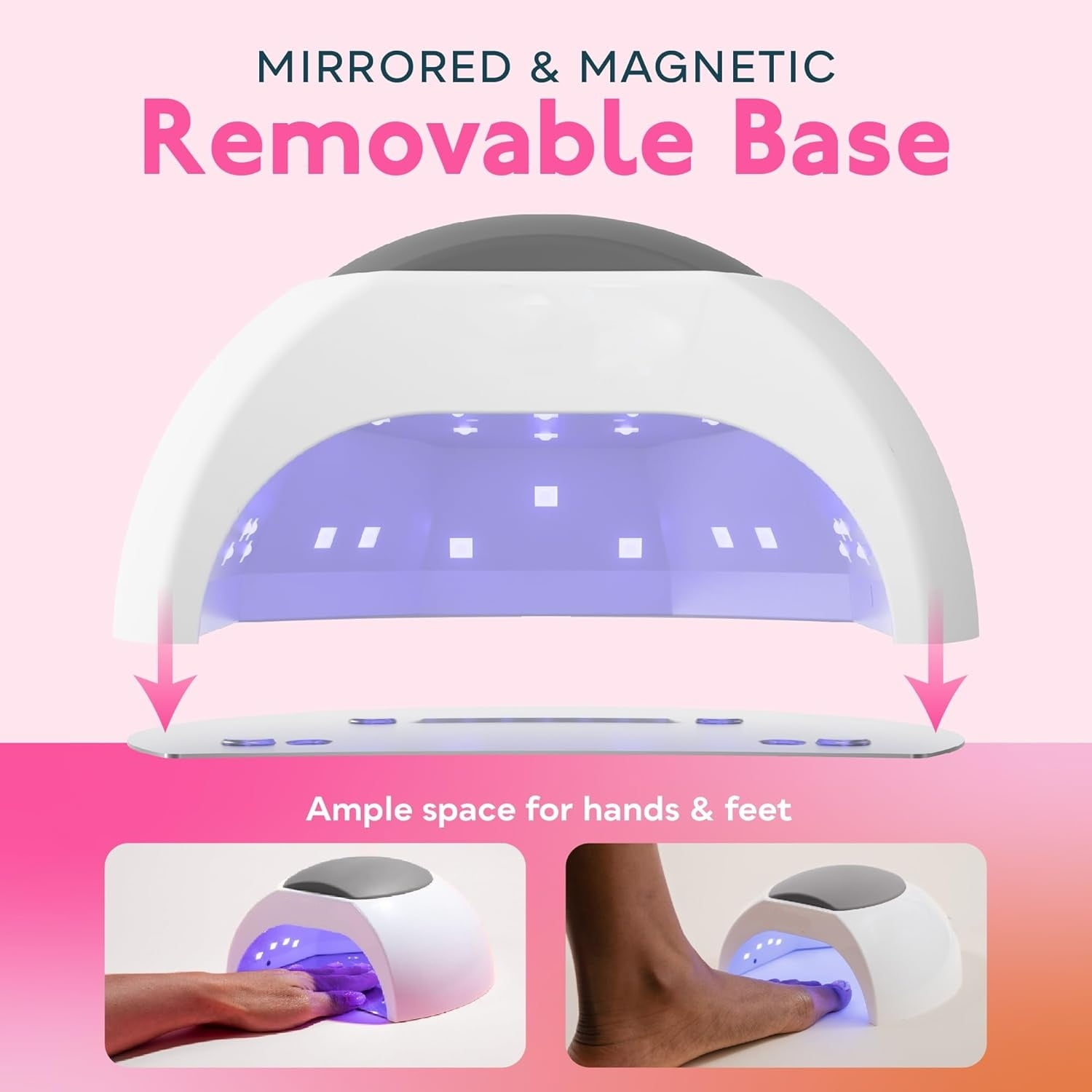 UV Light for Gel Nails Polish, UV LED Nail Lamp with 4 Timer Settings, Auto Sensor Removable Base Grey