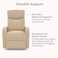 thumbnail image 6 of Delta Children Riley Pushback Stationary Recliner, Boucle Textured Fabric with Pocketed Coil Cushion and Side Storage Pocket, Wheat, 6 of 19