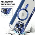 thumbnail image 6 of TECH CIRCLE for iPhone 15 Case 6.1" 2023, Clear Back Flip Wallet Phone Case with RFID Blocking Card Slots & Camara Lens Protector, Compatible with MagSafe, Magnetic Slim PU Leather Case, Dark Blue, 6 of 8