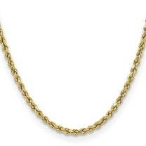 Diamond2Deal 10K Yellow Gold 3.5mm Semi-Solid Diamond-Cut Rope Chain Necklace for Women 18"