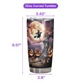 thumbnail image 5 of Spooky Halloween Night Witch Dachshund Glowing Pumpkins 20oz Stainless Steel Tumbler Insulated Cup with Lid Wiener Dog Lover Gifts Idea - 12015, 5 of 5