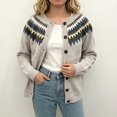 thumbnail image 4 of JUUNthy Womens Knit Cardigan, Long Sleeve Button Front Vintage Graphic Casual Fashion Sweater Outwear Yellow 5XL, 4 of 12