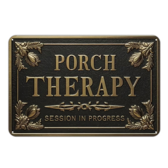 Porch Therapy Sign Session In Progress Metal Signs Porch Decor Plaque for Home Bedroom Yard House Outdoor Wall Art 8X12 inch