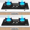 thumbnail image 3 of Wobythan Gas Stove,Nine-cavity Fire Double Burner Gas Stove Desktop Embedded Liquefied Gas Cooker Kitchen Cooktop, 3 of 10