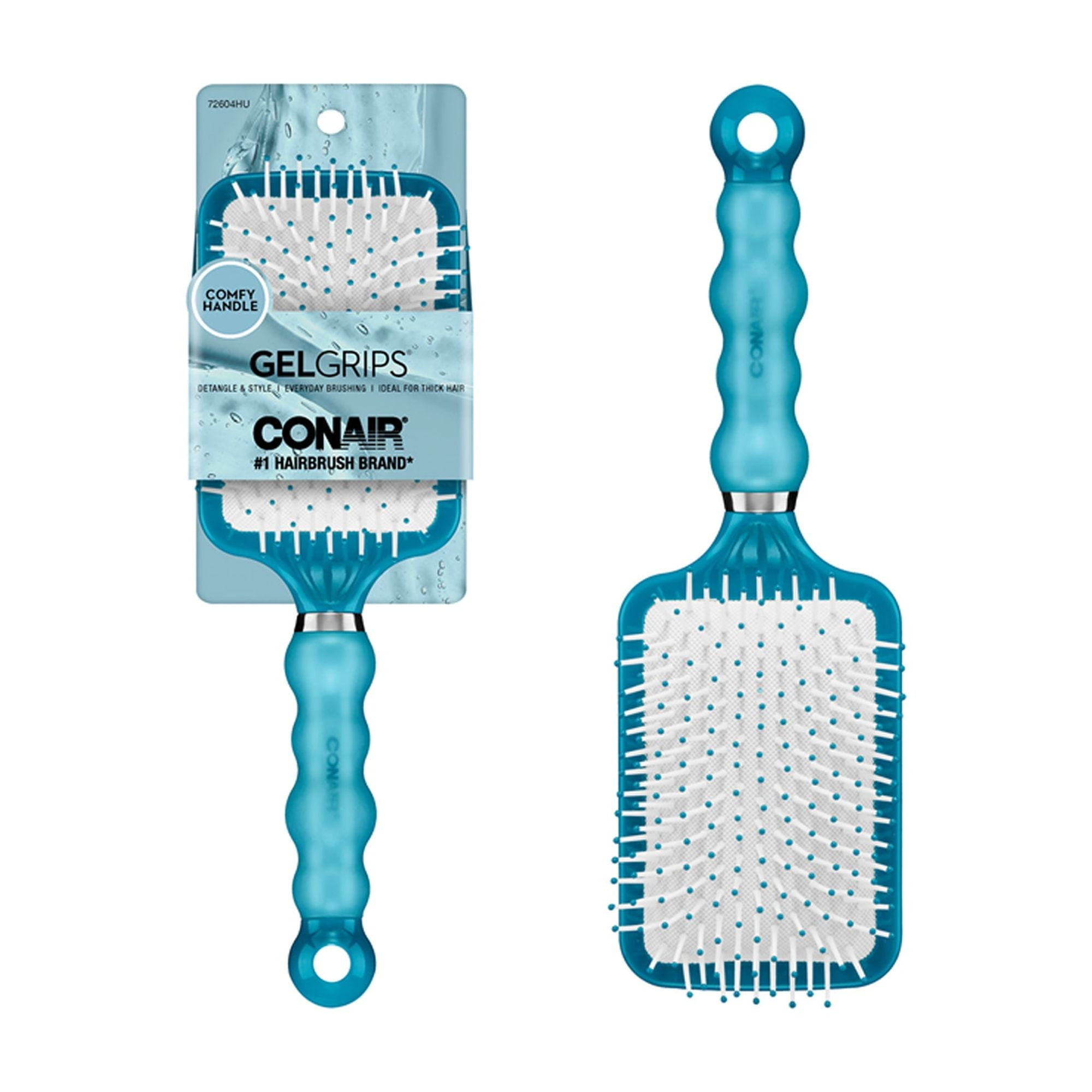 (3 pack) Conair Smooth & Effortless Ultra Paddle Hairbrush with Nylon Bristles and Comfy Handle