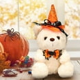thumbnail image 3 of Halloween Bear Doll, Halloween Plush Toy, Cute Bear Wearing Halloween Hat and Bow Tie, Soft Velvet Material, Cozy and Decorative Holiday Gift, Collectible Halloween Decoration Plush, 3 of 6