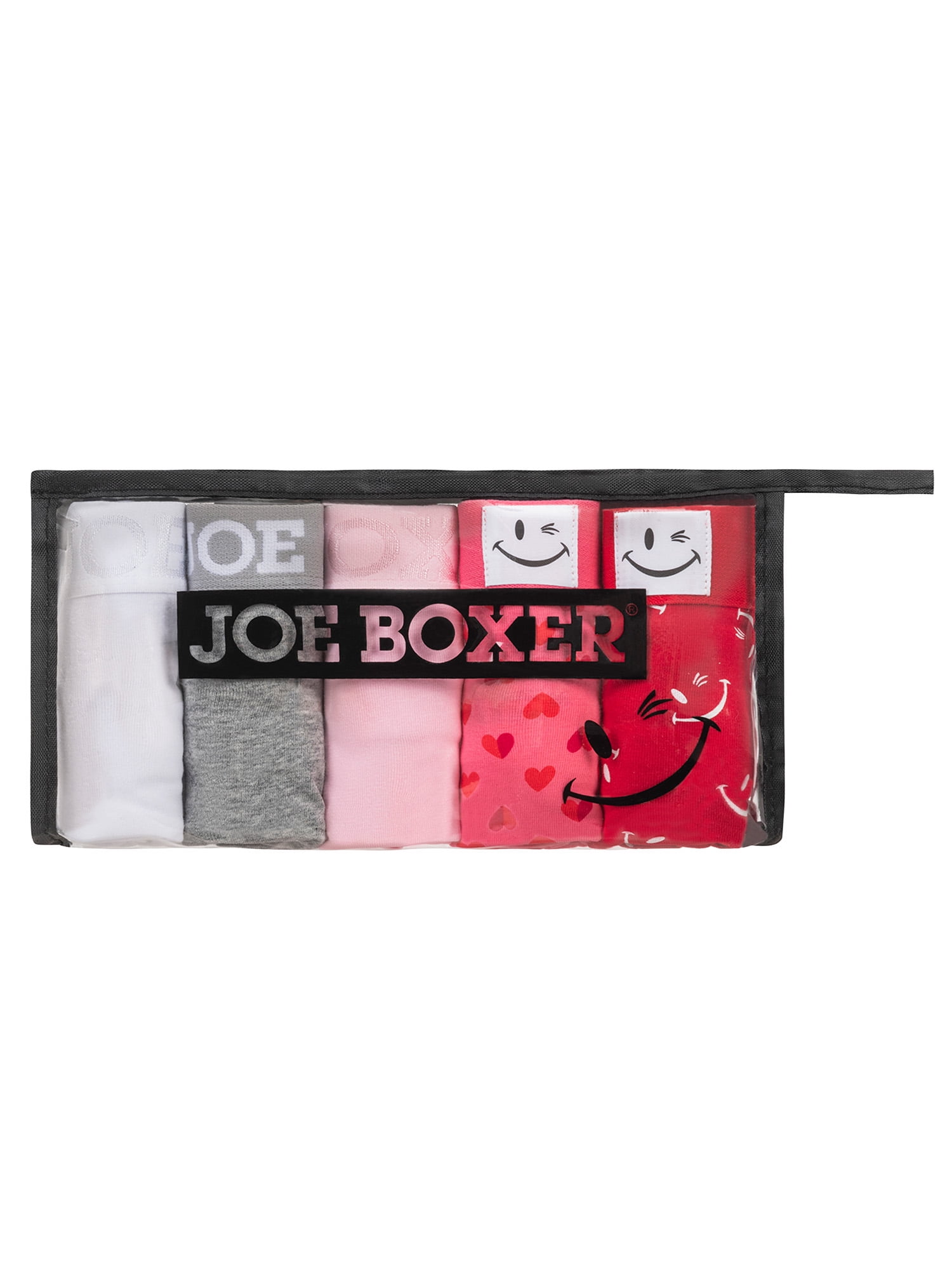 Joe Boxer Women's Cotton Valentine's Day Giftable Bikini Panty Set, 5-pack, Sizes XS to 3X