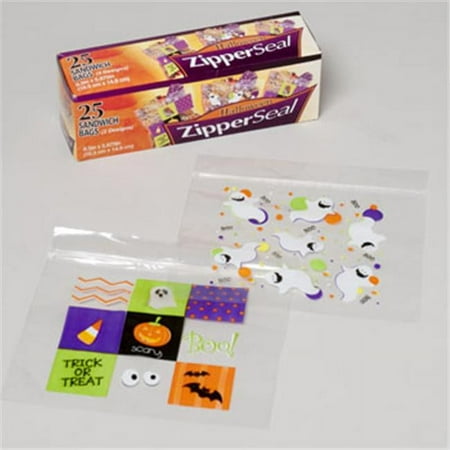 RGP G89606N Halloween Print Sandwich Bag, Pack Of 48
