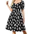 thumbnail image 1 of Vestido de manga corta de mahjong negro Vestidos largos vestidos de mujer ropa para mujer Vestido, 1 of 7