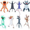 thumbnail image 1 of Juego de 8 Marcadores de Libros de Animales de Dibujos Animados 3D para Niños Marcapáginas Lindos y Divertidos de Novedad Marcapáginas de Lectura de Animales Aplastados Papelería Regalos para Niños, 1 of 5