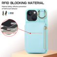 thumbnail image 2 of 15/15Plus/15Pro/15PM Leather Case  Phone Protector Case Hanging Cord Multi Card Bag Convenient Payment Phone Case, 2 of 6