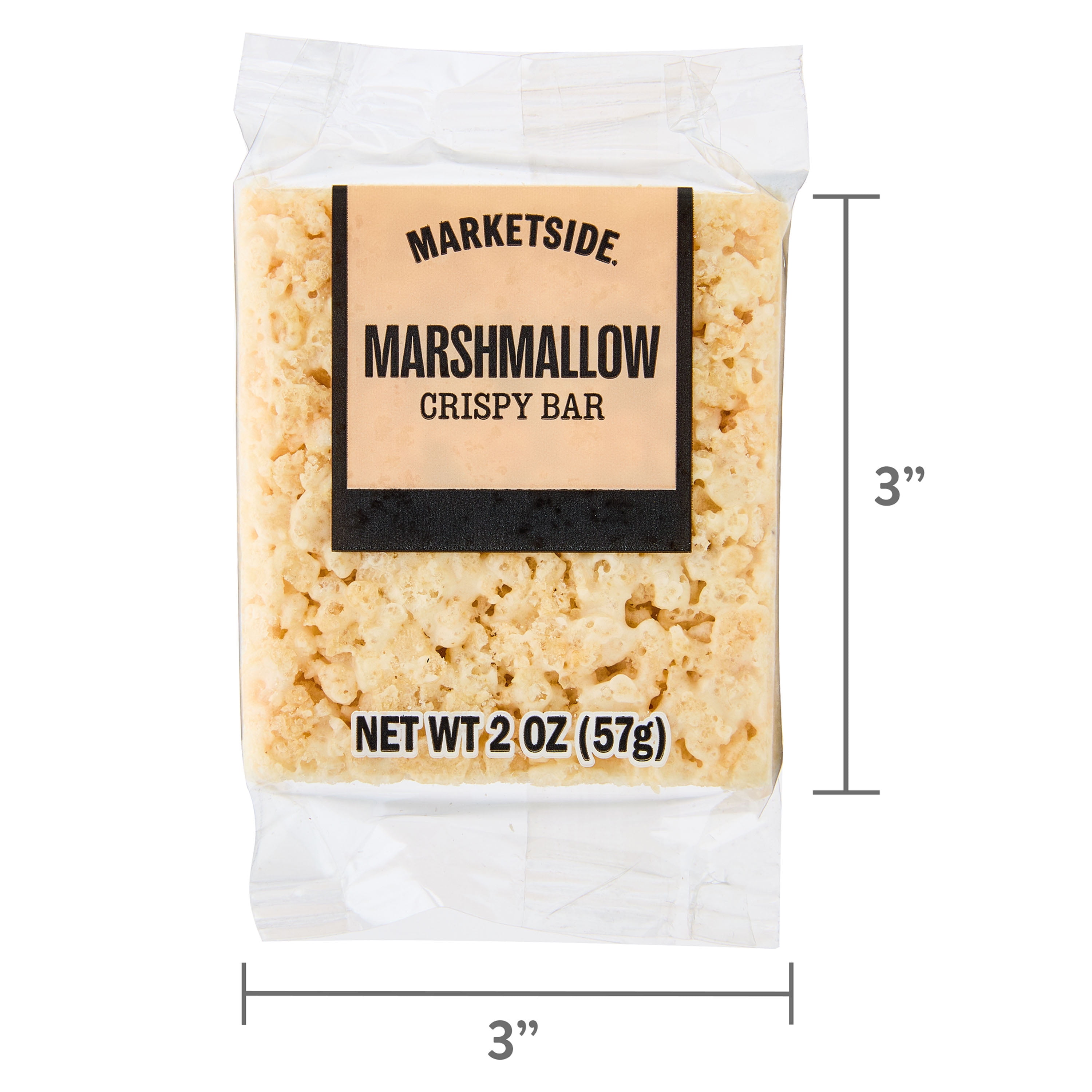 Marketside Marshmallow Crispy Bar, 2 oz, Regular, Instant, Flexible Film Bag