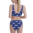 thumbnail image 5 of High Waisted Bikini Sets For Women, Funny Cartoon Cute Shark Blue Swimsuits Tummy Control, Two Pieces Bathing Suit, 5 of 8
