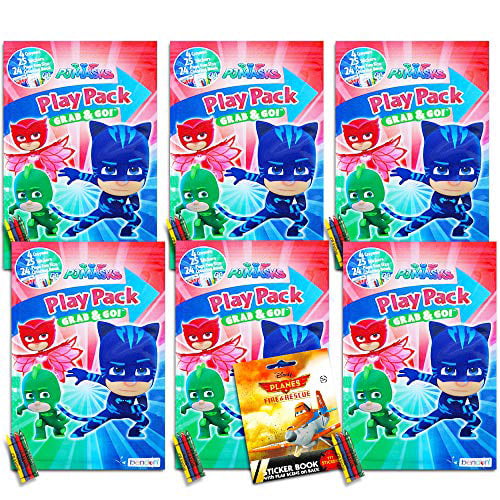 Coloring Book Crayons Stickers Travel Disney PJ Masks Play Pack Grab & Go 