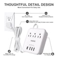 thumbnail image 4 of Power Strip with 3 AC Outlets & 4 USB Ports (1 USB-C), No Surge Protection 6 Ft Extension Cord, Suitable for Office, Home and Cruise, White, 4 of 8