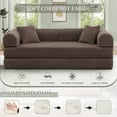 thumbnail image 5 of Timbernest Full Size Convertible Sleeper Sofa Bed 78" Folding Sofa Bed with 2 Pillows 3-Seat Floor Mattress Sofa for Living Room, No Assembly, Brown, 5 of 11