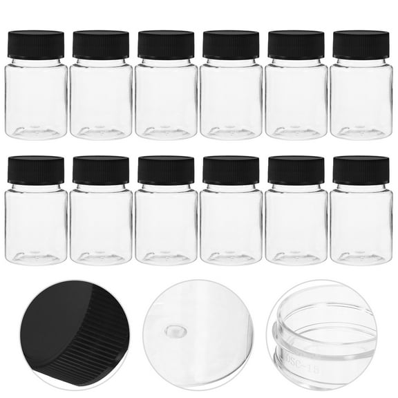 HEMOTON Small Bottle Vials for Laboratory Use Wide Mouth PET Plastic Bottles Transparent 50ml