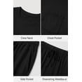 thumbnail image 4 of GIRUNS Men's Pajama Set Lightweight Sleepwear Short Sleeve and Shorts with Pockets Black XL, 4 of 6