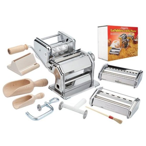 Imperia Pasta Maker Machine Deluxe 11 Piece Set w Machine, Attachments