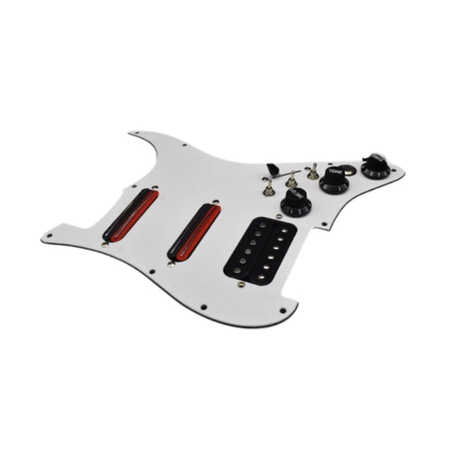 ZLight Loaded Prewired Pickguard SSH Pickups Scratchplate Electric Red Accs for Guitars White 28.1x22.2cm