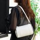 thumbnail image 5 of Bolso tipo cartera con cremallera para mujer bolso cruzado de cuero PU bolso de compras con forma cilíndrica, 5 of 9