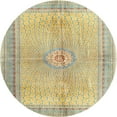 thumbnail image 1 of Ahgly Company Machine Washable Indoor Round Traditional Brass Green Area Rugs, 3' Round, 1 of 7