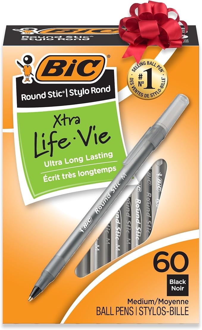 TUL BP3 Retractable Ballpoint Pens, Medium Point 1.0mm - Pearl White Barrel, Blue Ink, Pack Of 12