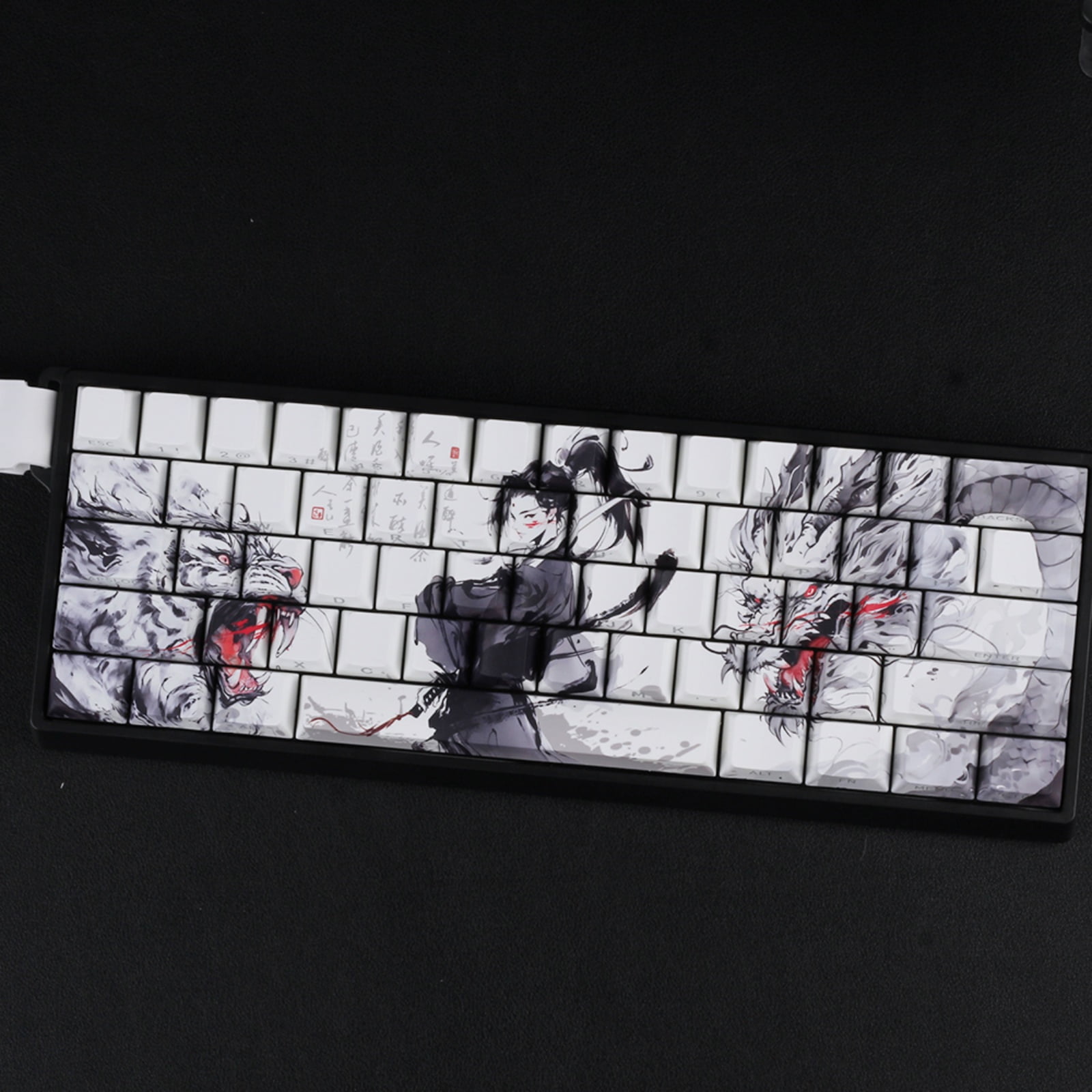 Tactiled Side Printed Keycaps Professional Dragon Theme Upgrades for Mechanical Keyboards 60% 68% Pattern