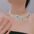 thumbnail image 4 of Lerpwige Elegant Pearls Necklace Delicate Collarbone Chain Natural Jewelry Gift, 4 of 7