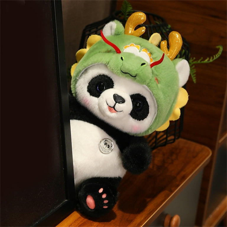 XY Trend Box Adorable Plush Panda Toy with Dragon Hat Soft