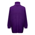 thumbnail image 5 of DuoJiaJ Womens Turtleneck Oversized Sweater Batwing Pullover Sweater Casual Fall Loose Knit Jumper Top Purple XXXL, 5 of 5