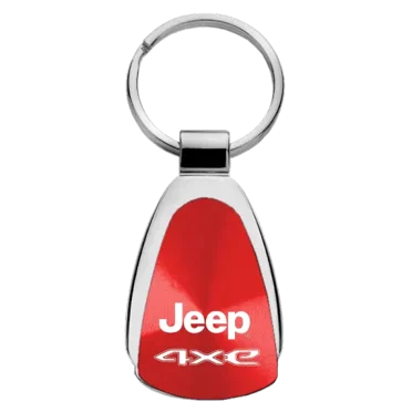 Jeep 4xe Logo Metal Teardrop Key Chain Fob Ring Official Licensed