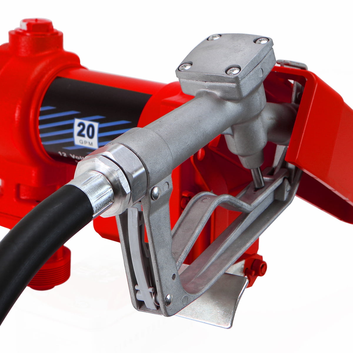 XtremepowerUS 12V DC Portable Liquid Transfer Pump Kit, 20 GPM w/ Hose, Nozzle & Battery Cables for Outdoor & Equipment Use