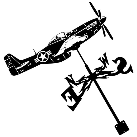 Retros Aviation Themed Metal Weathervane Easy Assembly Winds Direction Detector For Outdoor Spaces