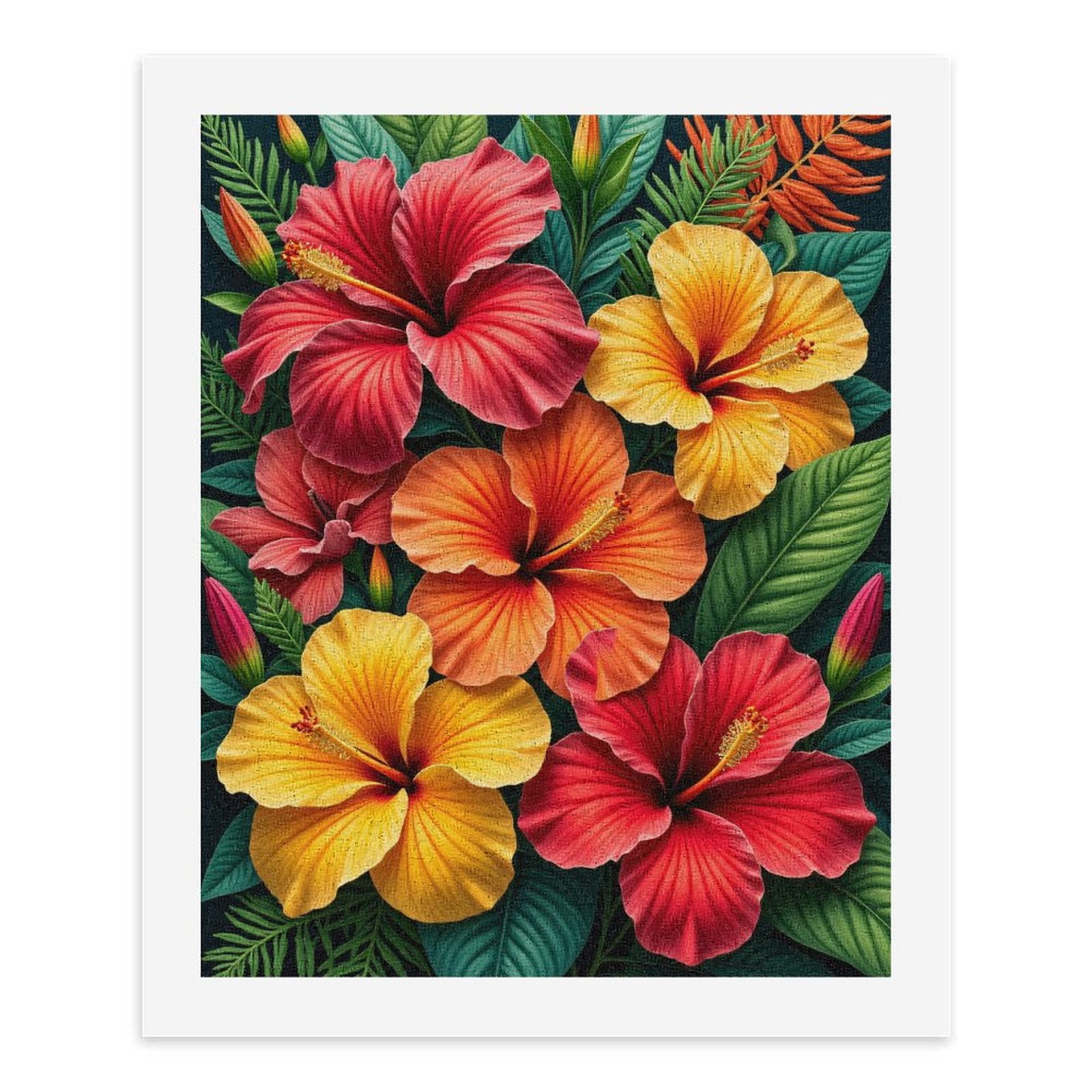 Paint By Numbers Kit for Adults Beginner - DIY Tropical Blossom Garden Art Canvas Painting Kits for Adults, Frameless Paint By Number for Adults for Home Wall Decor 16x20 Inch