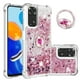 thumbnail image 1 of Funda para Xiaomi Redmi Note 11 4G/Note 11S 4G con Brillo Líquido Flotante, Purpurina, Parachoques y Anillo Giratorio Soporte, 1 of 5
