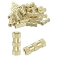thumbnail image 1 of Knurled Insert Nuts, 50Pack M4 x 16mm(L) x 6mm(OD) Thread Printing Brass Nuts Female Threaded Inserts, 1 of 6