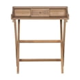 thumbnail image 3 of Pemberly Row Wood Folding Desk with Small Drawer in Rustic Brown Finish, 3 of 14