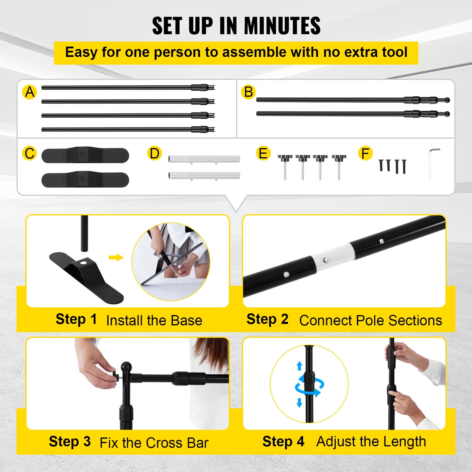 KFFKFF 10 x 8 Ft Display Banner Stand, Customizable Size for Trade Fair Wall, Exhibitor Photo Booth Background