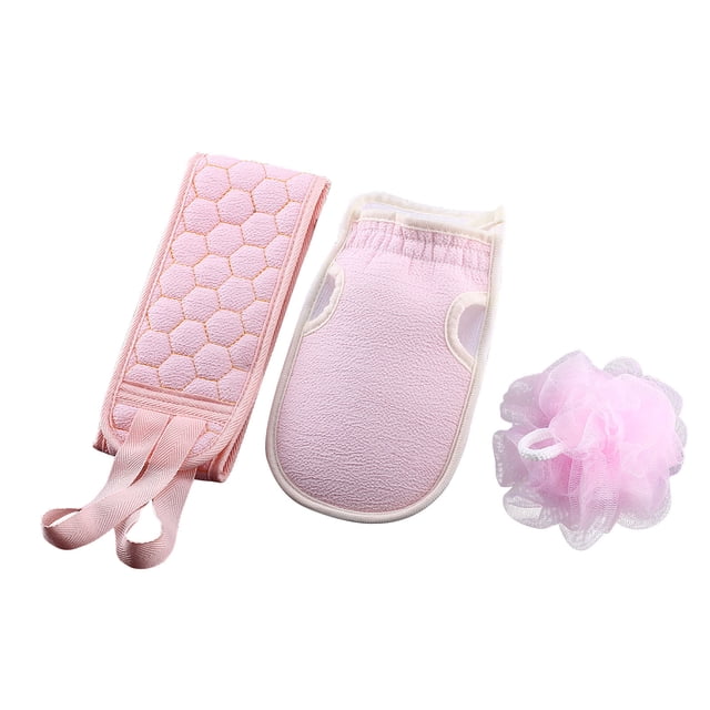 3Pcs Set Bath Towel Thickened Bath Rub Back Towel Bath Ball Flower Mud Strip