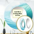 thumbnail image 3 of Designart "Spiraling Turquoise Wondrous Wave I" Abstract Spirals Round Mirror Wall Decor Modern - Large Turquoise Round Office Mirror - Round Mirror - 29" x 29", 3 of 6