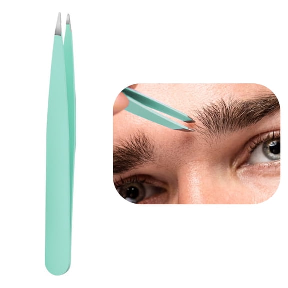 Safeglitz Eyebrow Tweezer Set - Slant Tip & Pointed Precision Tweezers for Facial Hair, Splinters, Blackheads & Tick Removal