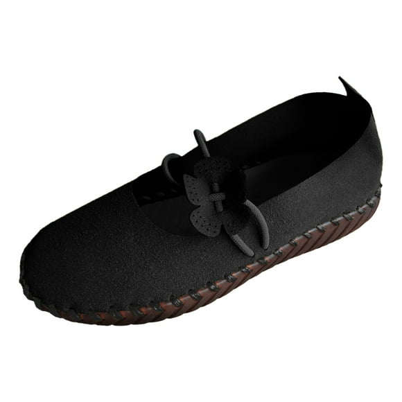 Bmisegm Ladies Casual Solid Colour Flower Large Size Slippers Comfortable Flat Single Shoes Casual Shoes Womens Casual Shoes Black 39