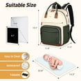 thumbnail image 2 of Diaper Bag Backpack, Extra Large for Twins & 2 Kids, Expandable 25‑37L Travel Baby Bag with Changing Pad & Earphone Hole, Apricot Green, 2 of 7