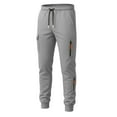 thumbnail image 4 of Cargo Joggers for Men High Waisted Scrub Joggers Draswstring Elastic Waist Stretchy Scrub Pants with Zip Pockets Gray L, 4 of 5