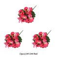 thumbnail image 4 of Flores artificiales de seda Ounissouiy 3 piezas decoración hueva roja, 4 of 6