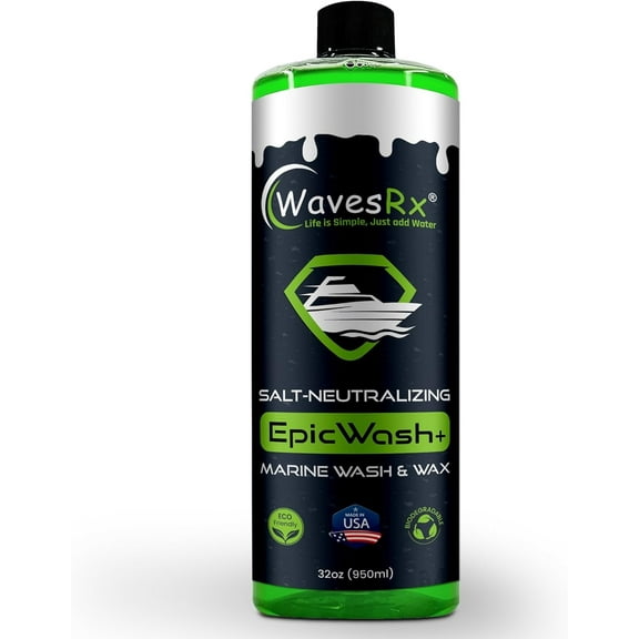 WAVESRX Salt Neutralizing Boat Soap & Deck Wash with SiO2 Surface Protection (EpicWash ) | Marine Grade Cleaner Removes Salt & Contaminants