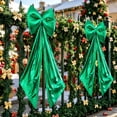 thumbnail image 6 of Big Green Bows Christmas Tree Topper Bows 40*16in Large Satin Bow for Hoom Wall Backdrop Room Decorations for Wedding Birthday Party, 6 of 9