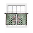 thumbnail image 7 of Farmhouse Flowers Sheer Curtains 45 Inch Length 2 Panels Set, Ethnic Retro Abstract Pattern Lattice Voile Window Treatment Rod Pocket Small Kitchen Curtains Drapes for Bedroom 52"x45"x2, 7 of 7