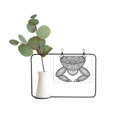 thumbnail image 1 of Paint Small Frog Green Metal Picture Frame Cerac Vase Decor, 1 of 3